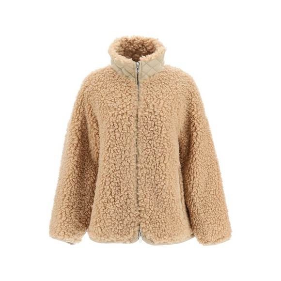 Stand Studio Beige Faux Fur Jacket - Picture 1 of 5